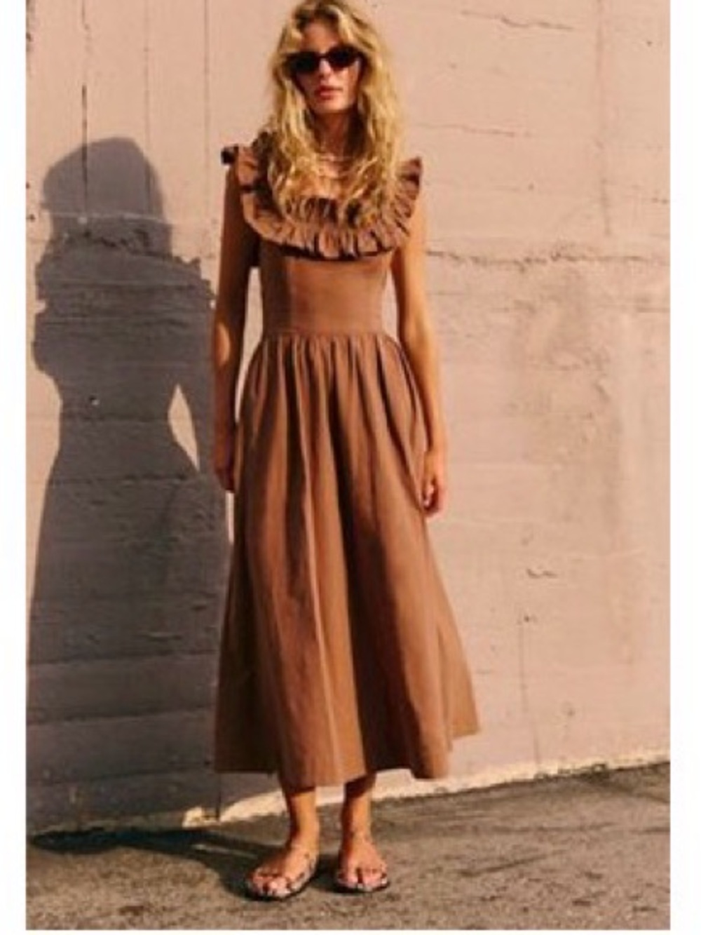 Free People Ruffle It Up Dress in Brownie